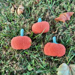 Fair trade hand crafted knit wool pumpkin from Chile