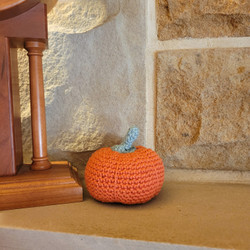 Fair trade hand crafted knit wool pumpkin from Chile