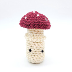 Fair trade knit wool mushroom from Chile