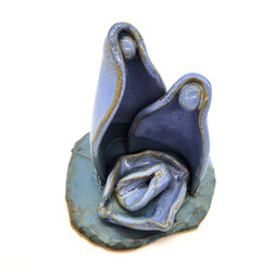 Fair trade white stoneware holy family nativity from Chile