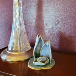 Blue Stoneware Holy Family Nativity from Chile