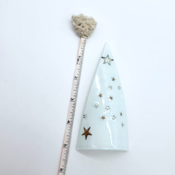 Fair trade fused glass standing tree decoration from Chile