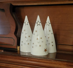 Fair trade fused glass standing tree decoration from Chile