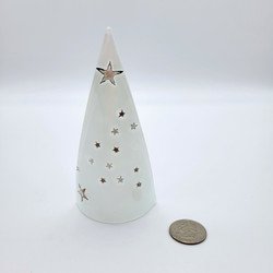 Fair trade fused glass standing tree decoration from Chile