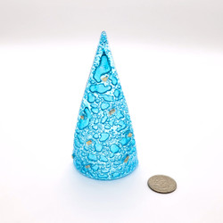 Fair trade fused glass standing tree decoration from Chile
