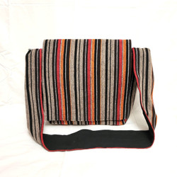 Fair Trade Woven Cotton Messenger Bag with Wide Strap from Nepal