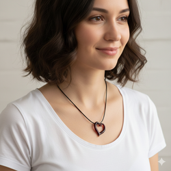 Fair trade crystal heart pendant necklace from Chile