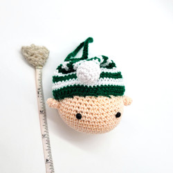 Fair trade knit wool elf Christmas tree ornament from Chile