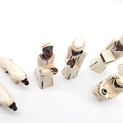 Fair trade hand painted cashew wood Holy Family nativity from Mozambique