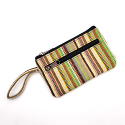 Fair trade woven cotton zip close change purse from Nepal