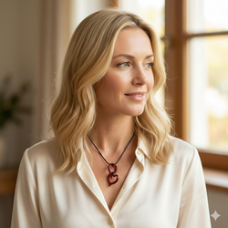 Fair trade crystal heart pendant necklace from Chile