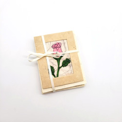 Fair trade batik rose bud mini gift card from Nepal