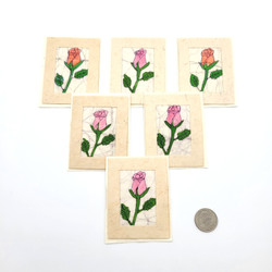 Fair trade batik rose bud mini gift card from Nepal