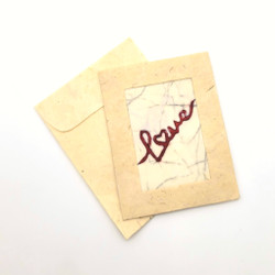 Fair trade batik cursive love mini gift card set from Nepal