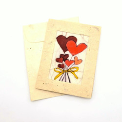 Fair trade batik mini gift card set in love and heart designs from Nepal