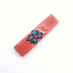 Fair trade fused glass large hair barrette from Chile