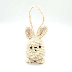 Fair trade knit wool Easter bunny ornament from Chile