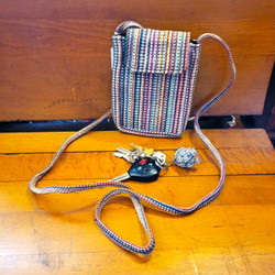 Fair trade woven cotton velcro close mini purse from Nepal