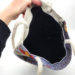 Fair trade woven cotton tapestry style tote bag with double straps and cat design from Turkey
