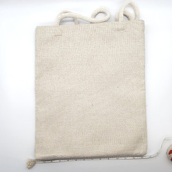 Fair trade woven cotton tapestry style tote bag with double straps and cat design from Turkey