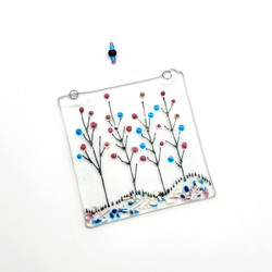 fair trade fused glass wildflower suncatcher from Chile