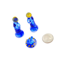Fair trade crystal glass miniature Holy Family nativity set from Chile