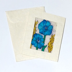 Fair trade cornflower batik paper mini gift card set from Nepal