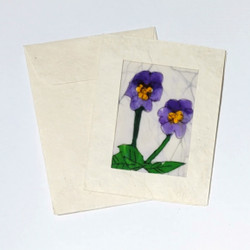 Fair trade viola batik paper mini gift card set from Nepal