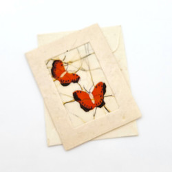 Fair trade butterfly batik paper mini gift card set from Nepal