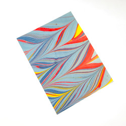 Fair trade marble dyed  hand made paper note card from India