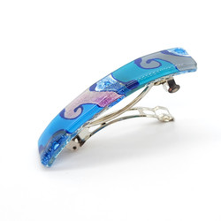Fair trade fused glass large hair barrette from Chile