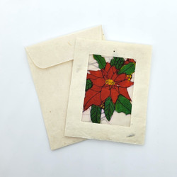 Fair trade Christmas holiday themed batik mini note cards from Nepal