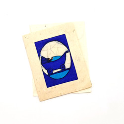 Fair trade batik baby themed mini note card from Nepal