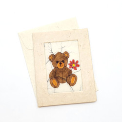 Fair trade batik child themed mini note card from Nepal