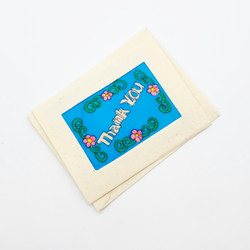 Fair trade batik thank you mini card from Nepal