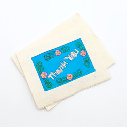 Fair trade batik thank you mini card from Nepal