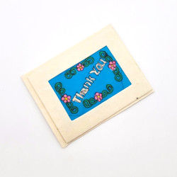 Fair trade batik thank you mini card from Nepal