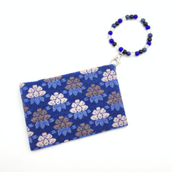 Fair trade blue and white Dhaka cotton fabric coin purse wristlet from Nepal
