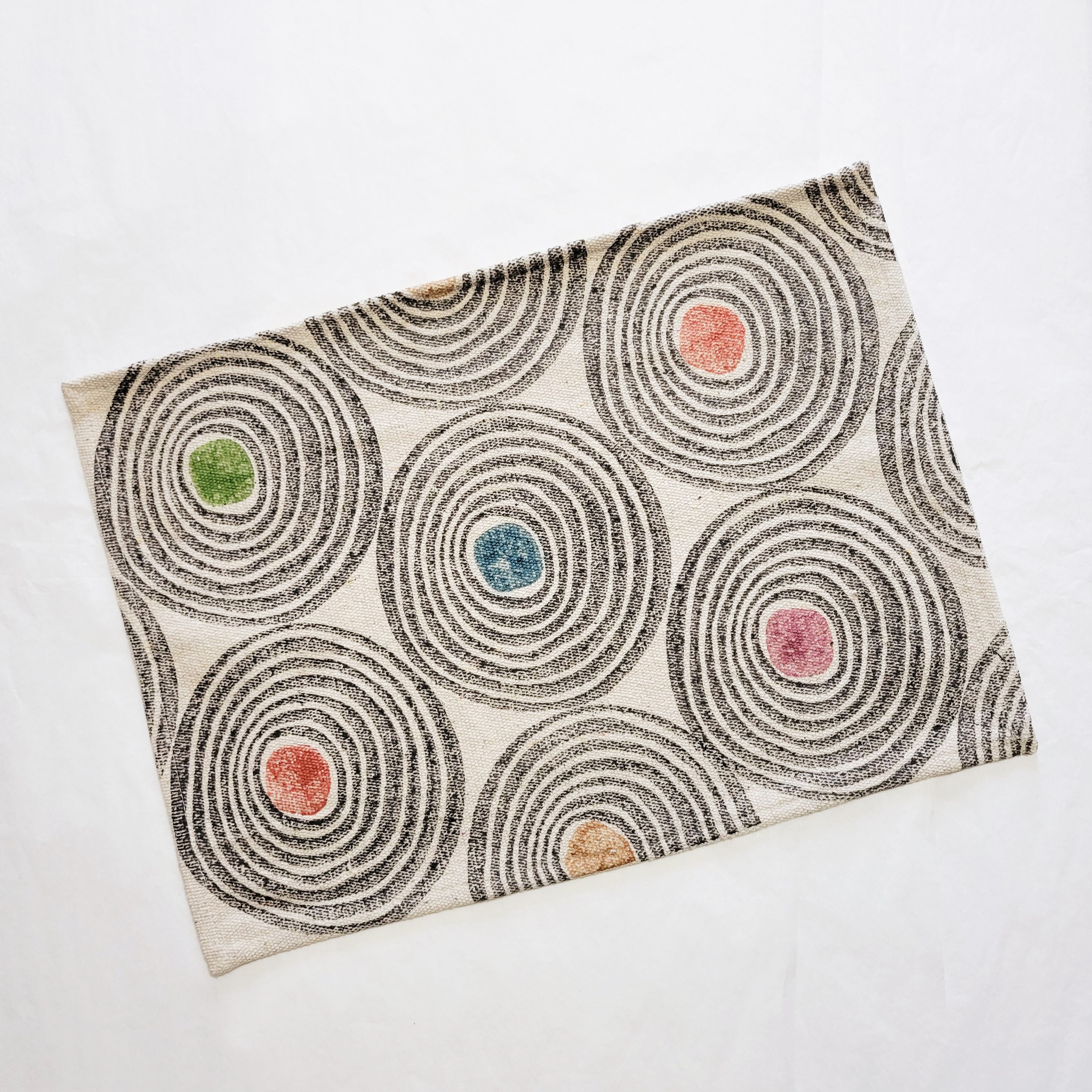 Izmir Red Cotton Block Print Placemat from India The Silk Road Fair