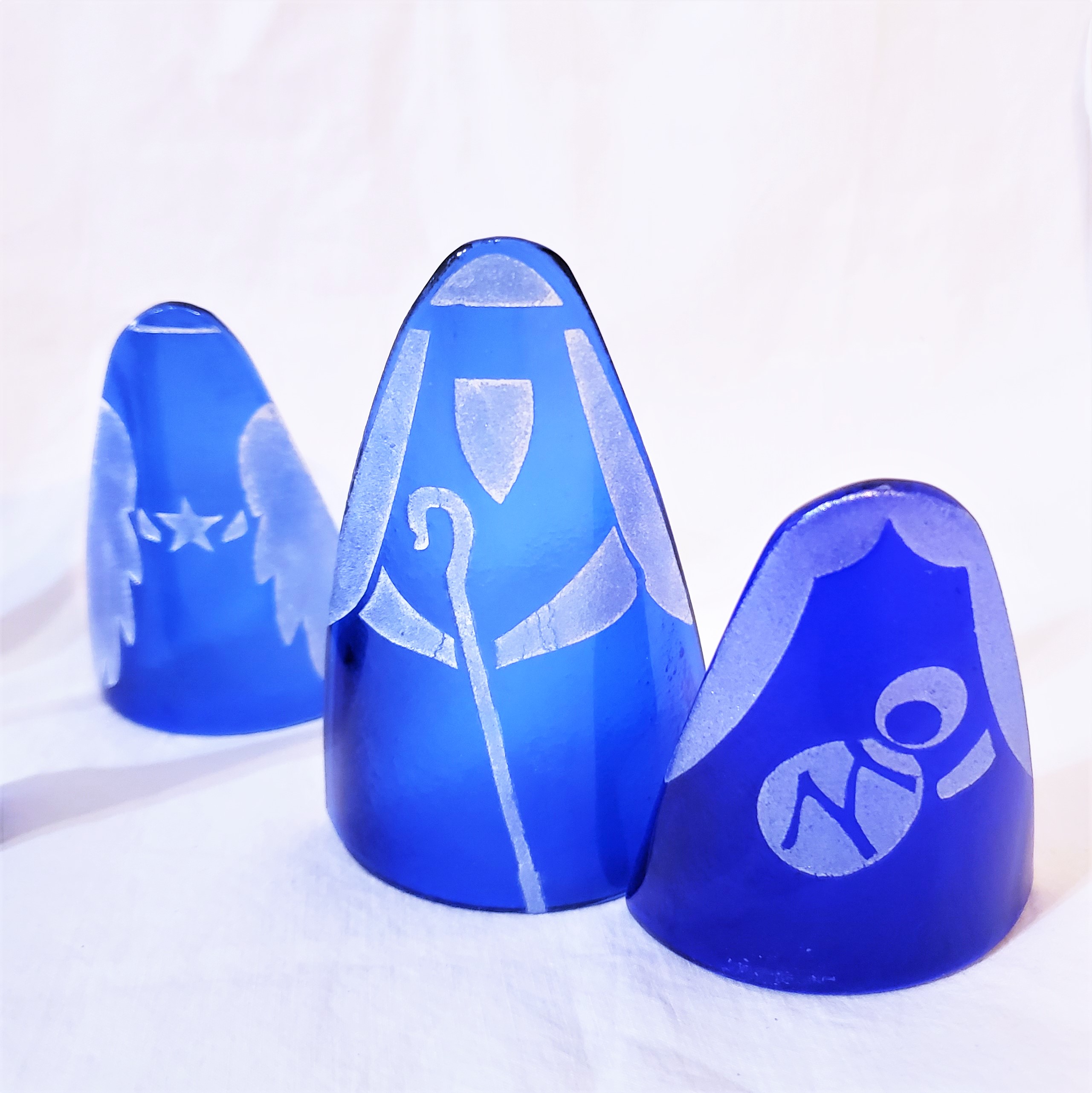 Blue Recycled Glass Nativity Set from Chile The Silk Road Fair Trade