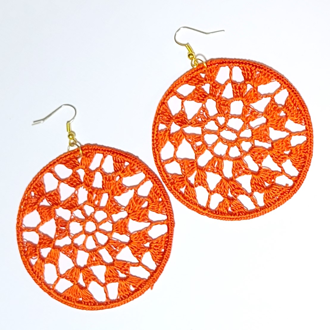 Tangerine Crocheted Earrings The Silk Road Fair Trade Market