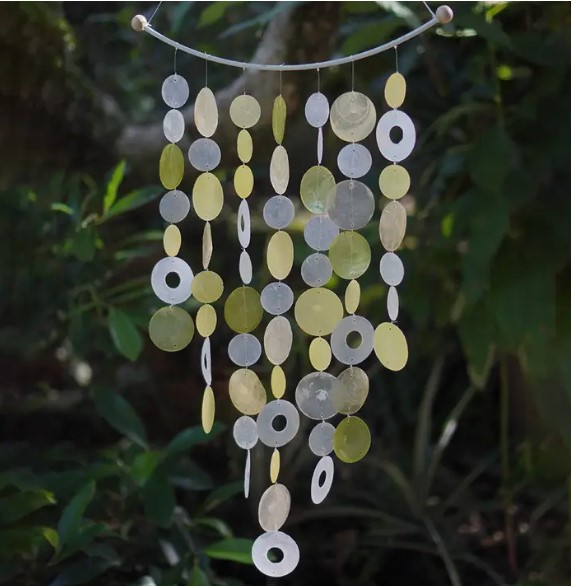 Citrus Inverted Arch Capiz Shell Wind Chime from Java The Silk Road