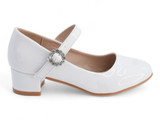 GIRLS WHITE PAT ORNMT PUMP