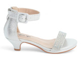 GIRLS SLVER HEEL ANKLE STRAP