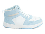 GIRLS WHT/L.BLUE MIDTOP SNKR