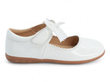 GIRLS WHT PAT BOW STRP MARYJAN