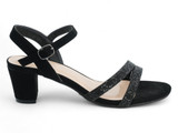 BLK NBCK DOUBLE STRAP LOW HEEL