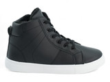 BLK FLEECE LINED HI-TOP SNEAKR