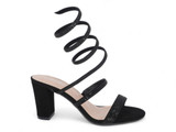 BLK RHINESTNE SPIRAL UP HEEL