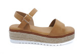 TAN NB PLATFROM STRAW SANDAL